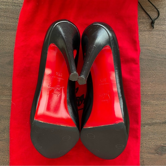 Luboutin Louboutin Peep Toe Platform Black Very Prive - Picture 5 of 7